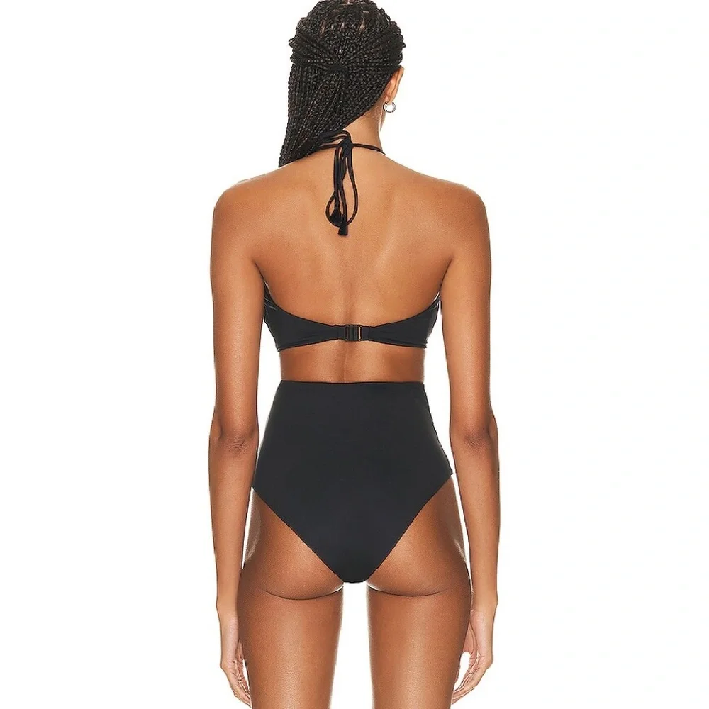 Johanna Ortiz Black Baboon Call Halter-neck Swimsuit Size XL New With Tags